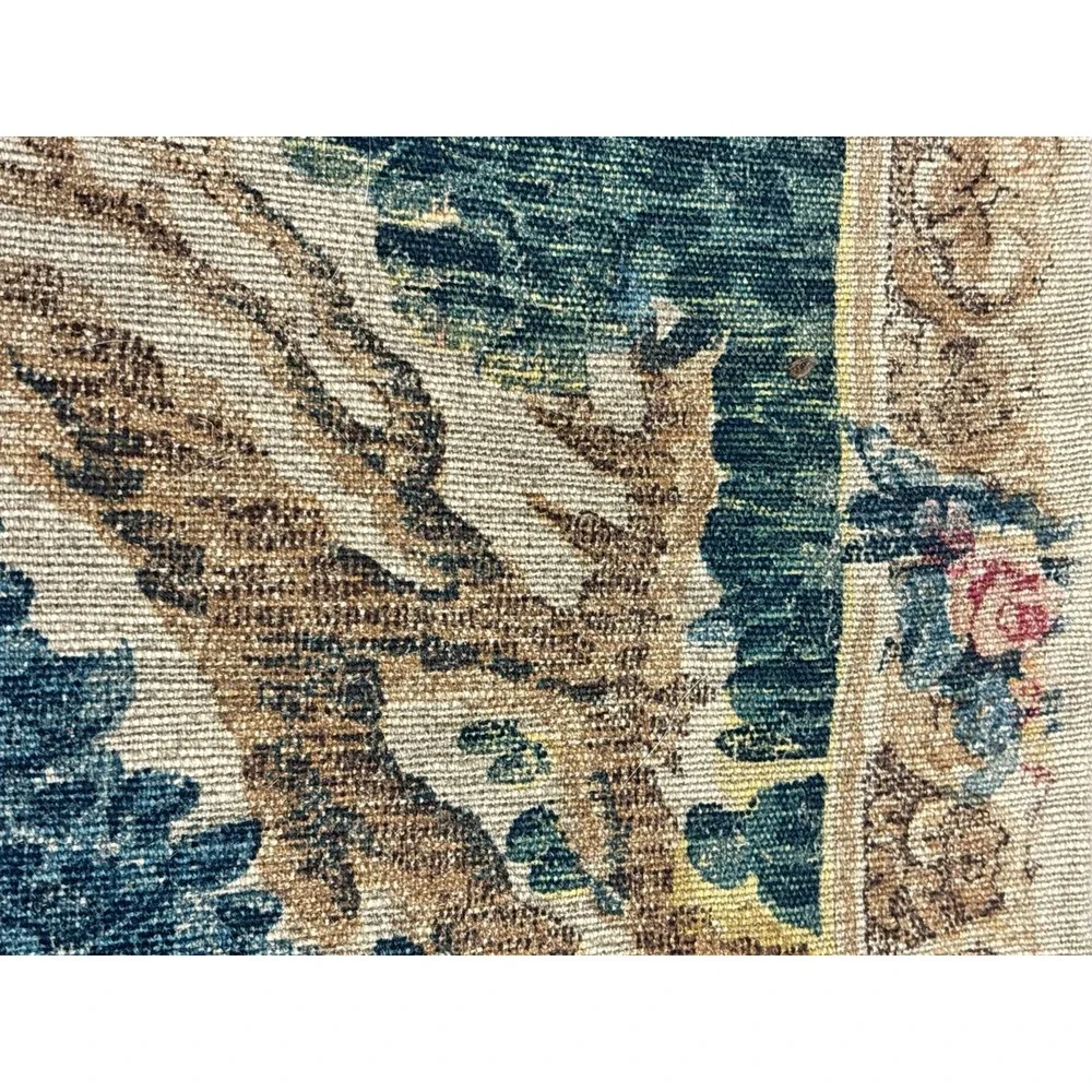 Antique French Aubusson Style Tapestry La Halte des Chasseurs Hunters' Rest